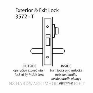 LOCKWOOD 3572-T EXTERIOR & EXIT LOCK 60MM SATIN CHROME