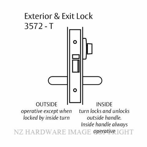 LOCKWOOD 3572-T EXTERIOR & EXIT LOCK 60MM SATIN CHROME