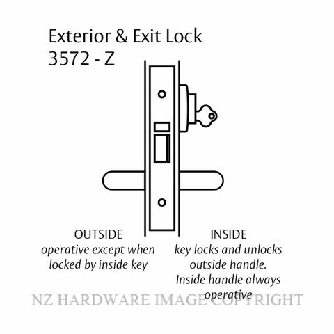 LOCKWOOD 3572-Z EXTERIOR & EXIT LOCK 60MM SATIN CHROME