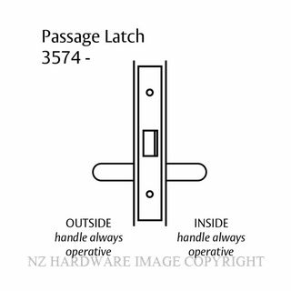 LOCKWOOD 3574 PASSAGE LATCH 60MM SATIN CHROME