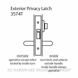 LOCKWOOD 3574-T EXTERIOR PRIVACY LATCH 60MM SATIN CHROME