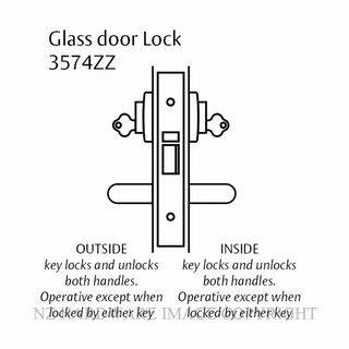 LOCKWOOD 3574ZZ GLASS DOOR LOCK 60MM SATIN CHROME