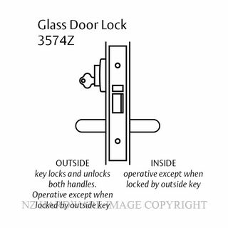 LOCKWOOD 3574 GLASS DOOR LOCK 60MM SATIN CHROME