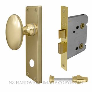 WINDSOR 5128 PB KNOB OVAL PLATE PRIVACY SET POLISHED BRASS