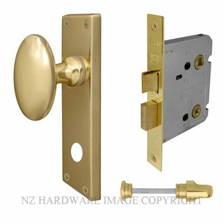 WINDSOR 5128 UB KNOB OVAL PLATE PRIVACY SET UNLACQUERED BRASS