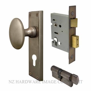 WINDSOR 5129 NB KNOB OVAL PLATE EURO LOCKING SET NATURAL BRONZE