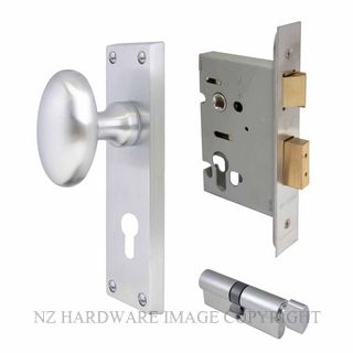 WINDSOR 5129 SC KNOB OVAL PLATE EURO LOCKING SET SATIN CHROME