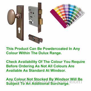 WINDSOR 5129 PC KNOB OVAL PLATE EURO LOCKING SET POWDER COAT