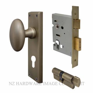 WINDSOR 5129 RB KNOB OVAL PLATE EURO LOCKING SET ROMAN BRASS