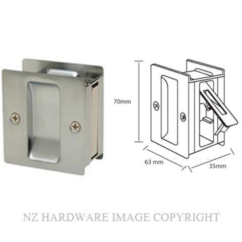 LOCKWOOD 7350SSSDP CAVITY SLIDER PASSAGE SET SATIN STAINLESS