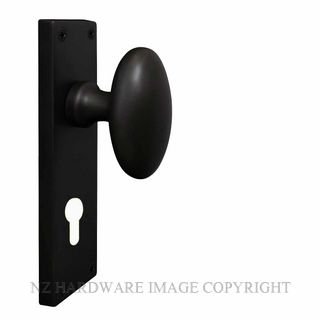 WINDSOR 5179 E48 BLK KNOB OVAL PLATE EURO HANDLE SET MATT BLACK