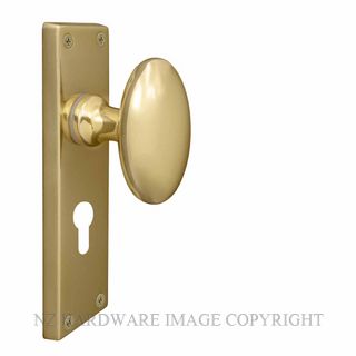 WINDSOR 5179 E48 UB KNOB OVAL PLATE EURO HANDLE SET UNLACQUERED BRASS
