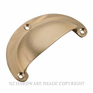 TRADCO 6695 SB HOODED PULL PLAIN 100 X 40MM SATIN BRASS