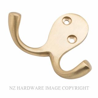 TRADCO 6704 SB DOUBLE ROBE HOOK SATIN BRASS