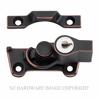 TRADCO 20312 AC SASH FASTENER LOCKING WIDE BASE ANTIQUE COPPER