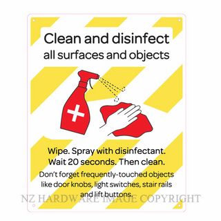 MARKIT GRAPHICS MGPVCI1352 COVID 19 SIGN CLEAN & DISINFECT