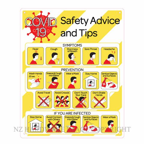 MARKIT GRAPHICS MGPVCI1351 COVID 19 SIGN SAFETY ADVICE & TIPS