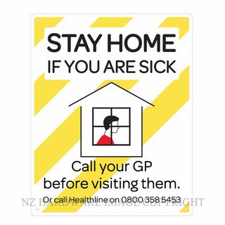 MARKIT GRAPHICS MGPVCI1355 COVID 19 SIGN STAY HOME IF SICK