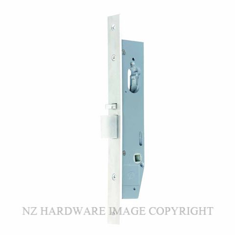 MILES NELSON MNC2200E MORTICE DEADLATCH 28MM BACKSET LONG FACE PLATE SATIN STAINLESS