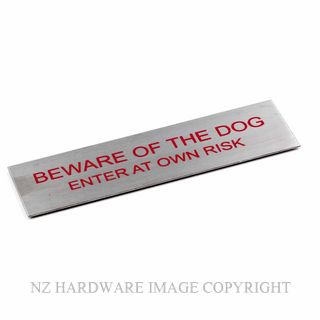 JAECO SIGN 170X50 DOGR BEWARE OF THE DOG - RED