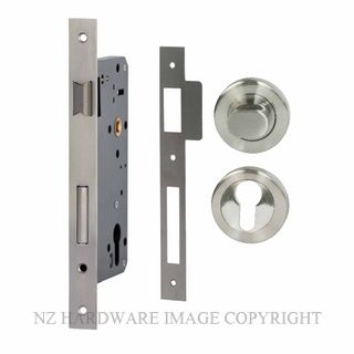 MILES NELSON 716SNRLK60 PULL HANDLE LOCK KIT ROUND ESCUTCHEON SATIN NICKEL