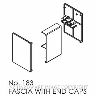 BRIO 183 FASCIA WITH END CAPS ANODISED