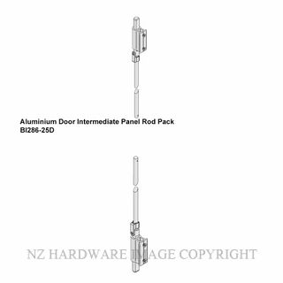 BRIO 286 ALUMINIUM DOOR INTERMEDIATE PANEL ROD SET