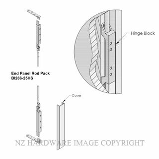 BRIO 286 TIMBER DOOR INTERMEDIATE PANEL ROD SET