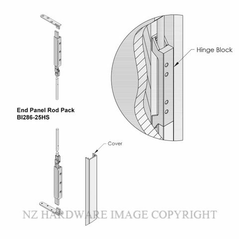 BRIO 286 TIMBER DOOR INTERMEDIATE PANEL ROD SET