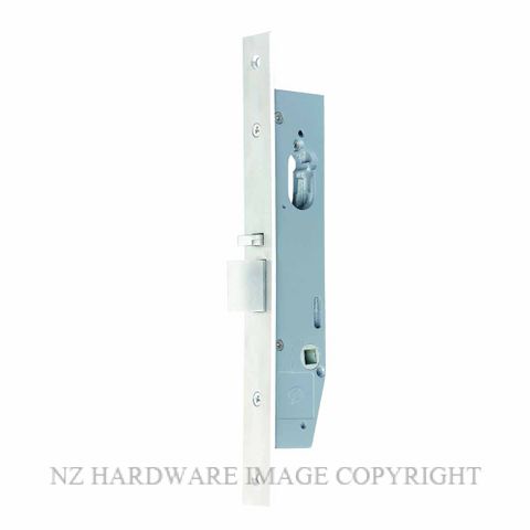 MILES NELSON MNC2200EP MORTICE DEADLATCH 28MM BACKSET NO DISC LONG FACEPLATE SATIN STAINLESS