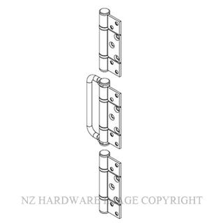 BRIO BIBW3-100HPR 50/100KG INTERMED HINGE HANDLE SET NON MORT PVD BLACK