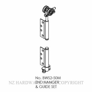 BRIO BIBWS2-50SMPR W-FOLD 4S 50KG END HANGER SET - MORTICED PVD BLACK