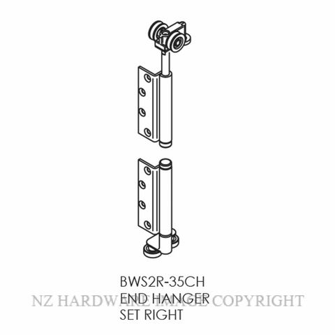 BRIO BIBWS2R-35CHSS INTERFOLD 35KG RH END HANGER SET - NON MORT SS