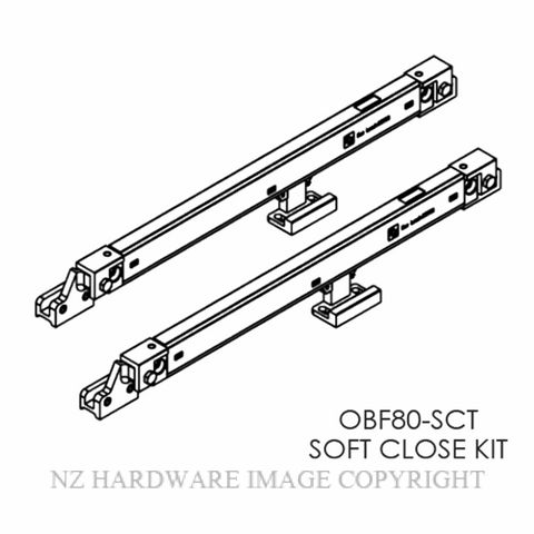 BRIO BIOBF80-SCT OPEN BAR RAIL 80 SOFT CLOSE KIT (PAIR)