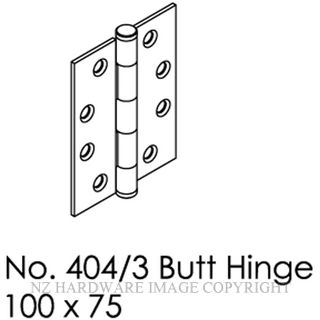 BRIO BI404/3S SQUARE MORTICE HINGE 100X75X2.5MM - SS