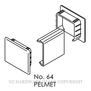 BRIO BI64-30CA 64 FASCIA FOR 60A TRACK INC END CAPS - ANODISED 3M