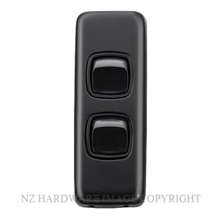 TRADCO 5341 BLK SWITCH ROCKER 2 GANG MATT BLACK