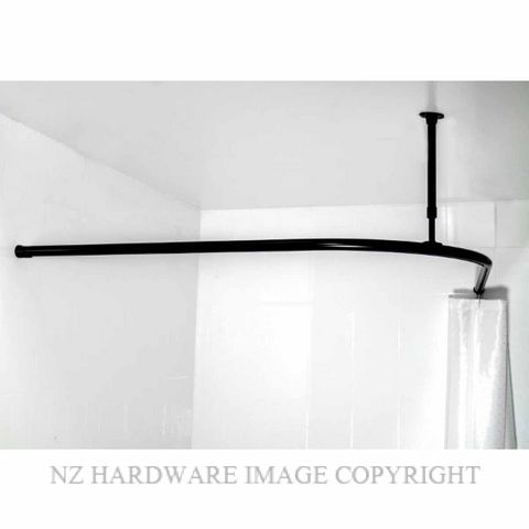 NZ HARDWARE SHOWER TRACK BLACK