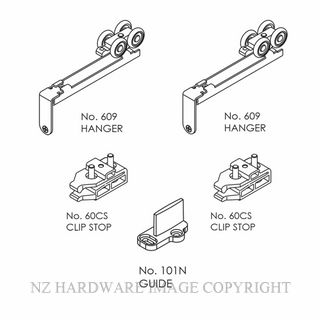 BRIO BIZC60-1PK ZERO CLEARANCE 60 1 DOOR FITTINGS PACK