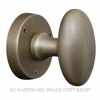 Antique Door Knobs with Oval Shaped Black Knob on Rose - Handle