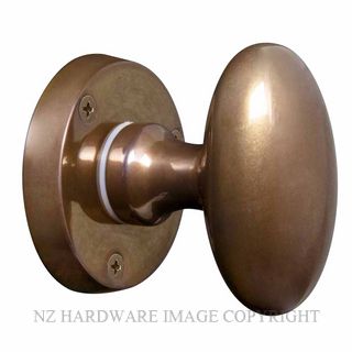 WINDSOR 5072 AB KNOB LATCH OVAL PASSAGE SET ANTIQUE BRONZE