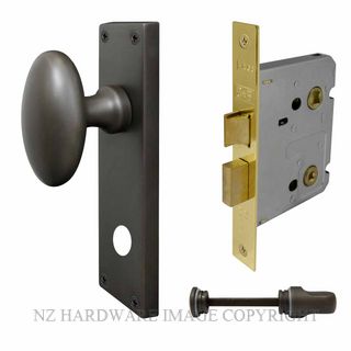 WINDSOR 5128 DRB KNOB OVAL PLATE PRIVACY SET DARK ROMAN BRASS
