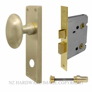 WINDSOR 5128 USB KNOB OVAL PLATE PRIVACY SET UNLACQUERED SATIN BRASS