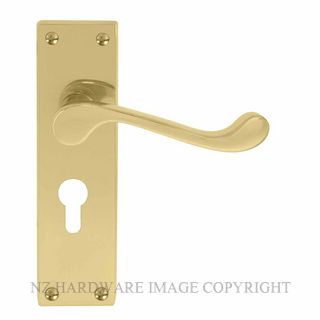 WINDSOR 3006-E48 UB VICTORIAN LEVER LOCK - EURO 48MM UNLACQUERED BRASS