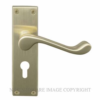 WINDSOR 3006-E48 USB VICTORIAN LEVER LOCK - EURO 48MM UNLACQUERED SATIN BRASS