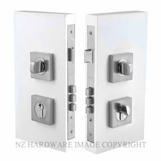 WINDSOR 1184 SS DOUBLE TURN LOCK SQUARE 60MM SATIN STAINLESS