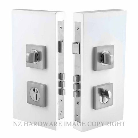 WINDSOR 1184 SS DOUBLE TURN LOCK SQUARE 60MM SATIN STAINLESS