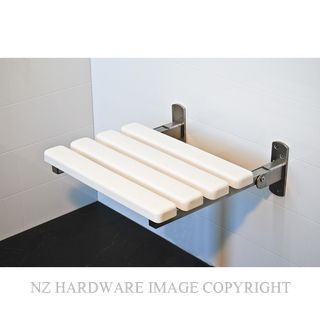 SUPERQUIP WHITE SLATTED FOLDING SHOWER SEATS