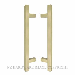 WINDSOR 8192 USB PULL HANDLE BACK TO BACK 400MM OA UNLACQUERED SATIN BRASS