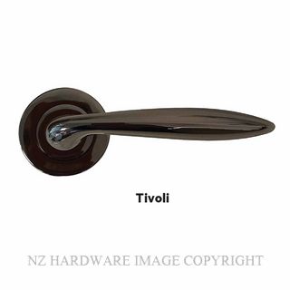 MILES NELSON TIVOLI MBC LEVER ON ROUND ROSE MIRRORED BLACK CHROME